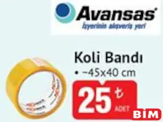 AVANSAS KOLİ BANDI 45X40 CM fiyat ve kampanya bilgisi